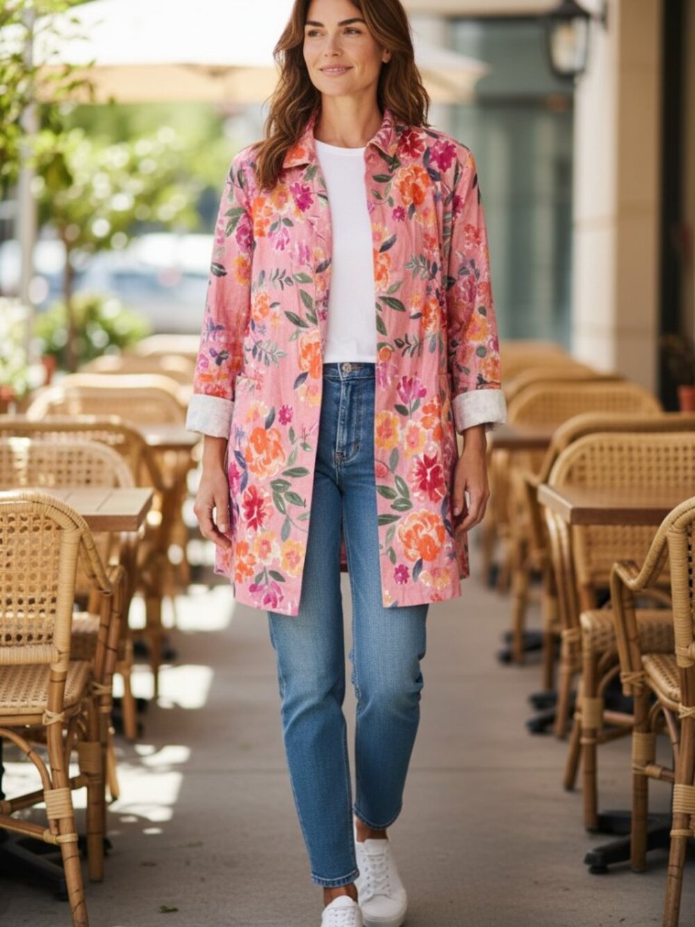 Lovers + Friends Floral Lightweight Duster Jacket